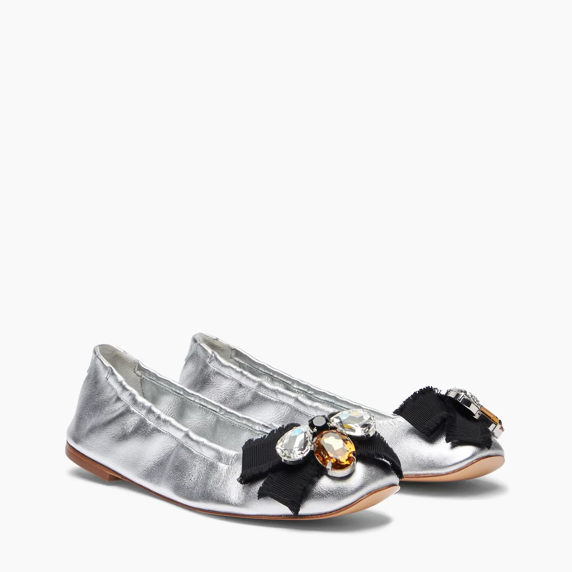 Casadei Queen Bee Ballet Ballerinas SIlver Fashion