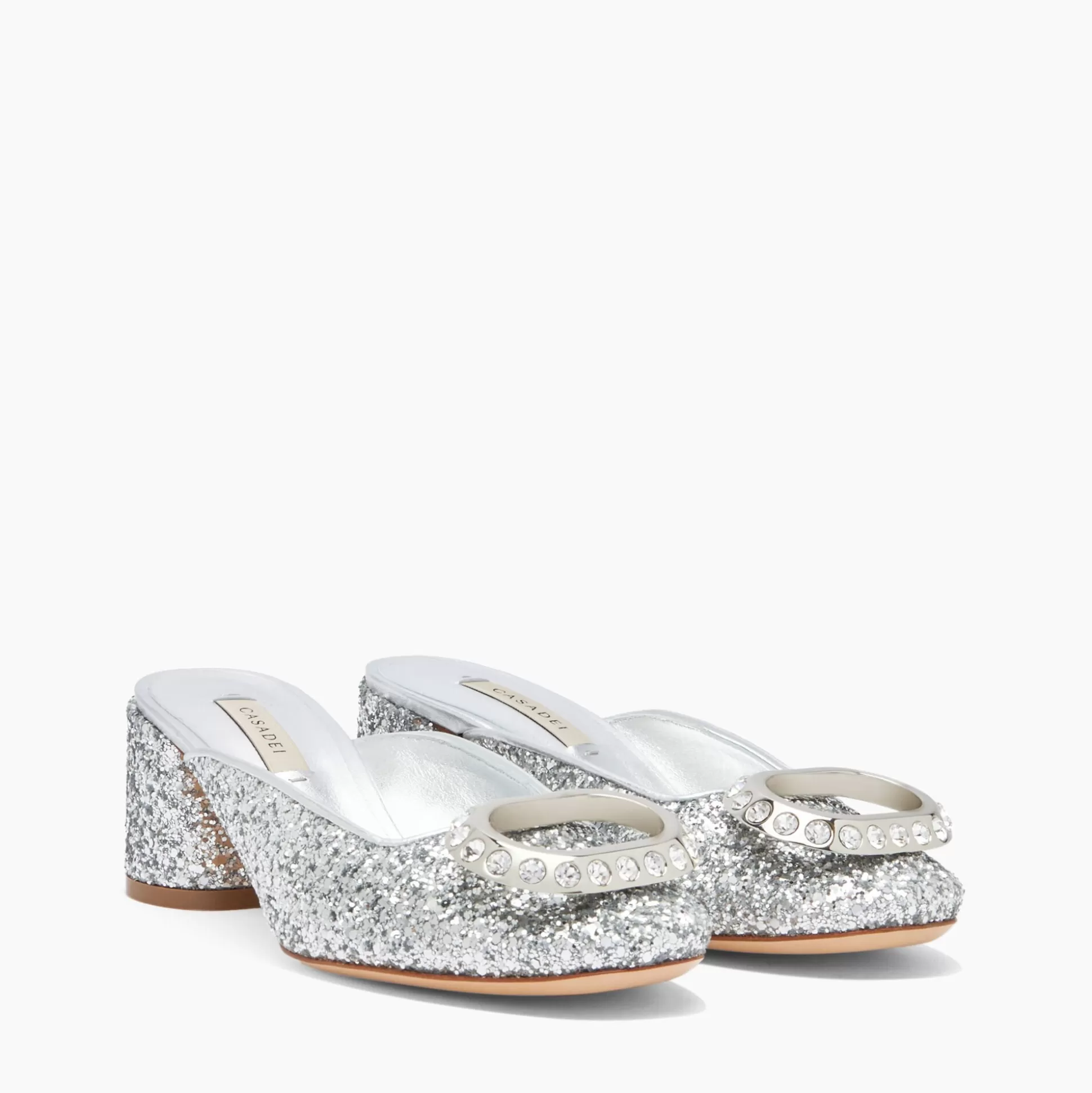 Casadei Ring Cleo Mules Silver Online