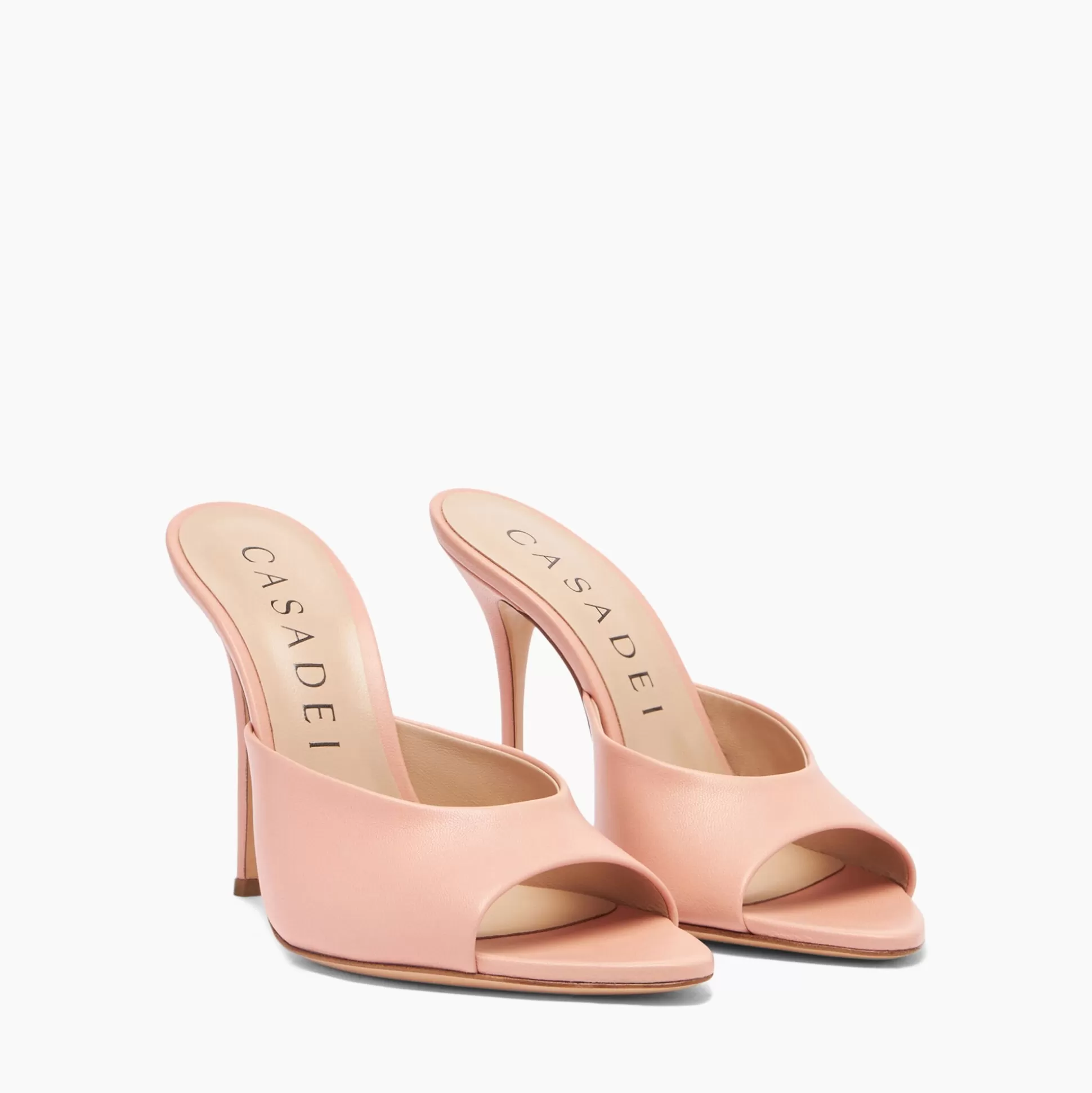 Casadei Scarlet Leather Mules Light Peach Sale