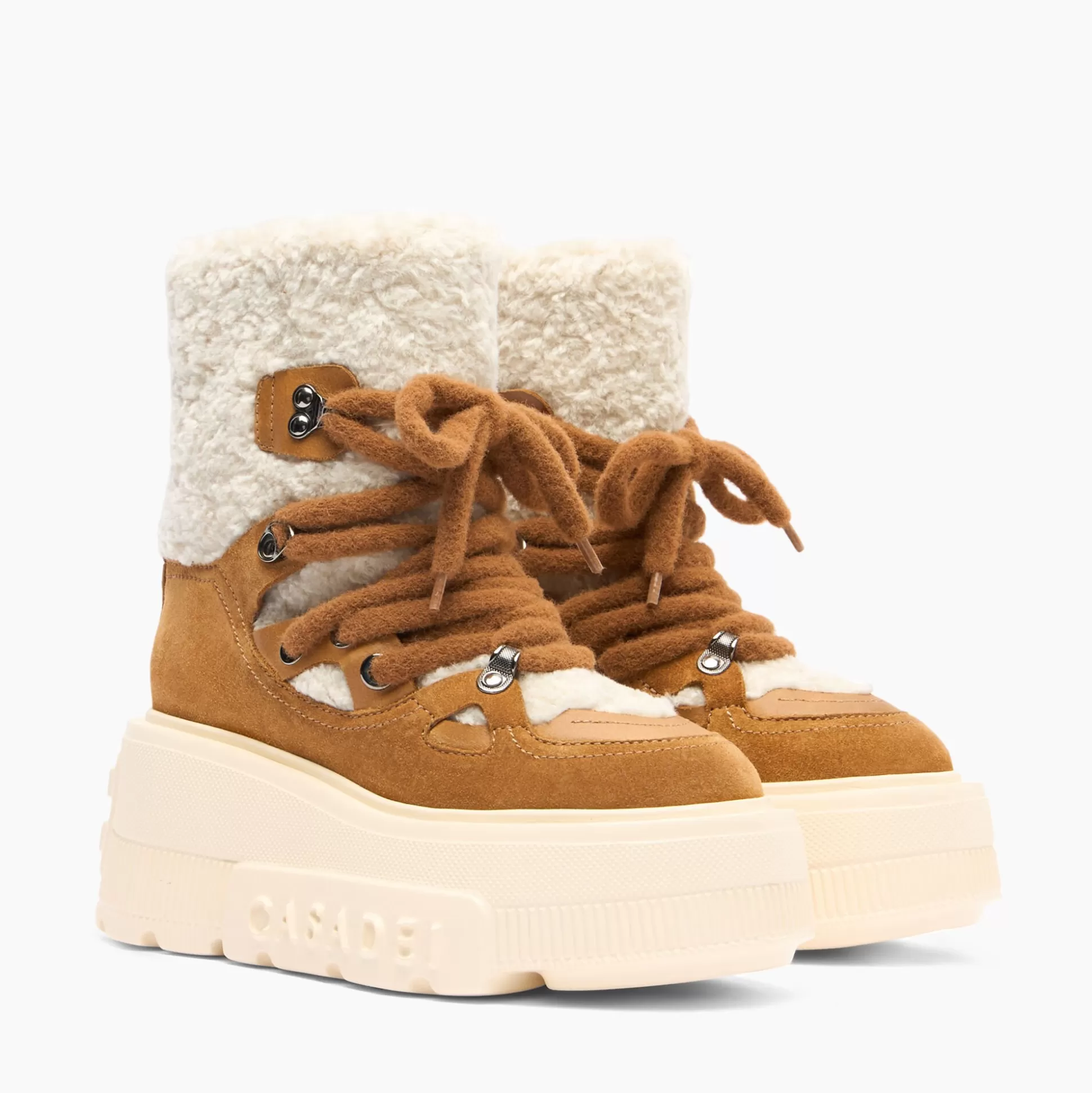 Casadei Skipass Nexus Mountain Boots Honey and White Best Sale