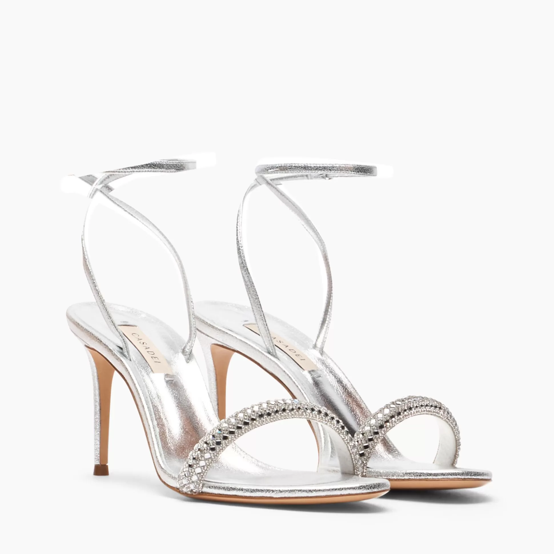 Casadei Stratosphere Julia Wonder Sandals Cristallo and Argento Online