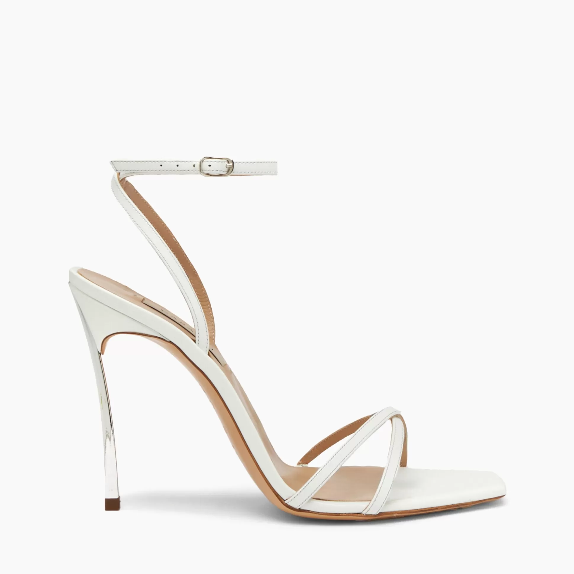 Casadei Superblade Patent Leather Sandals White Best Sale