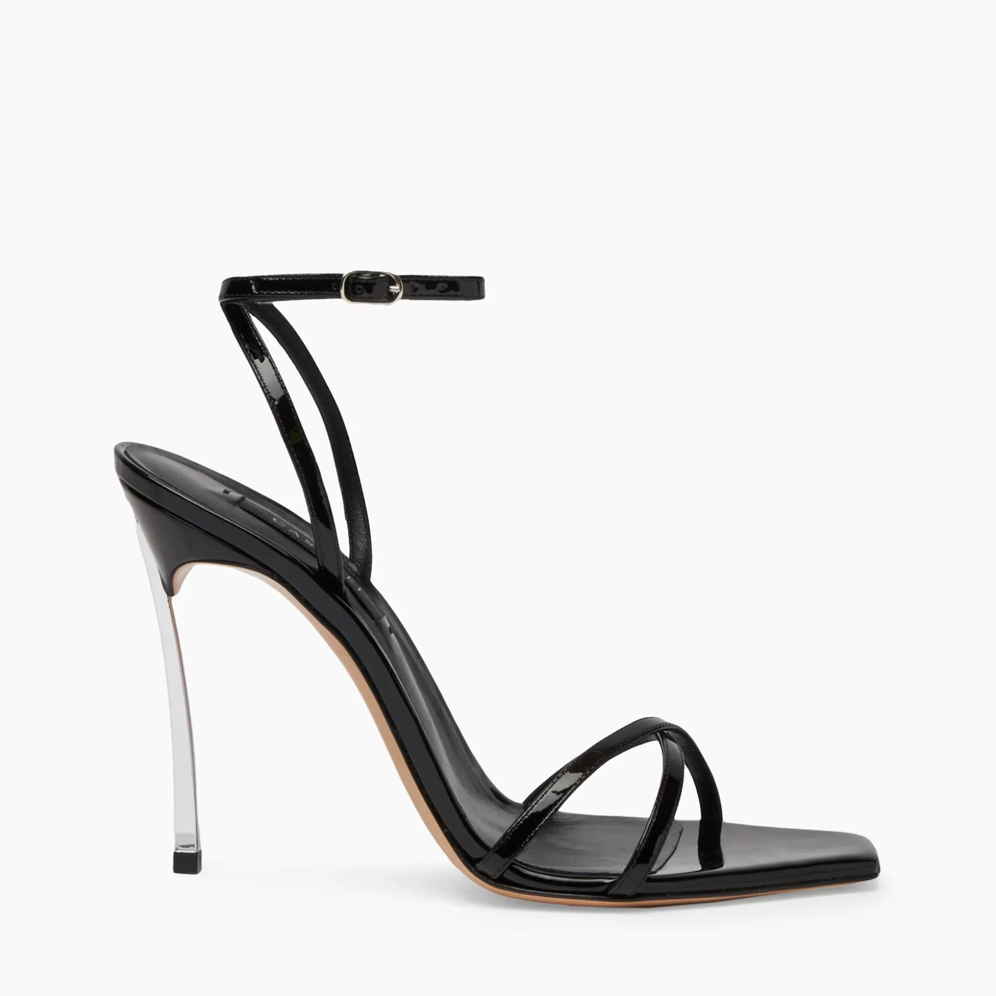 Casadei Superblade Patent Leather Sandals Black Clearance