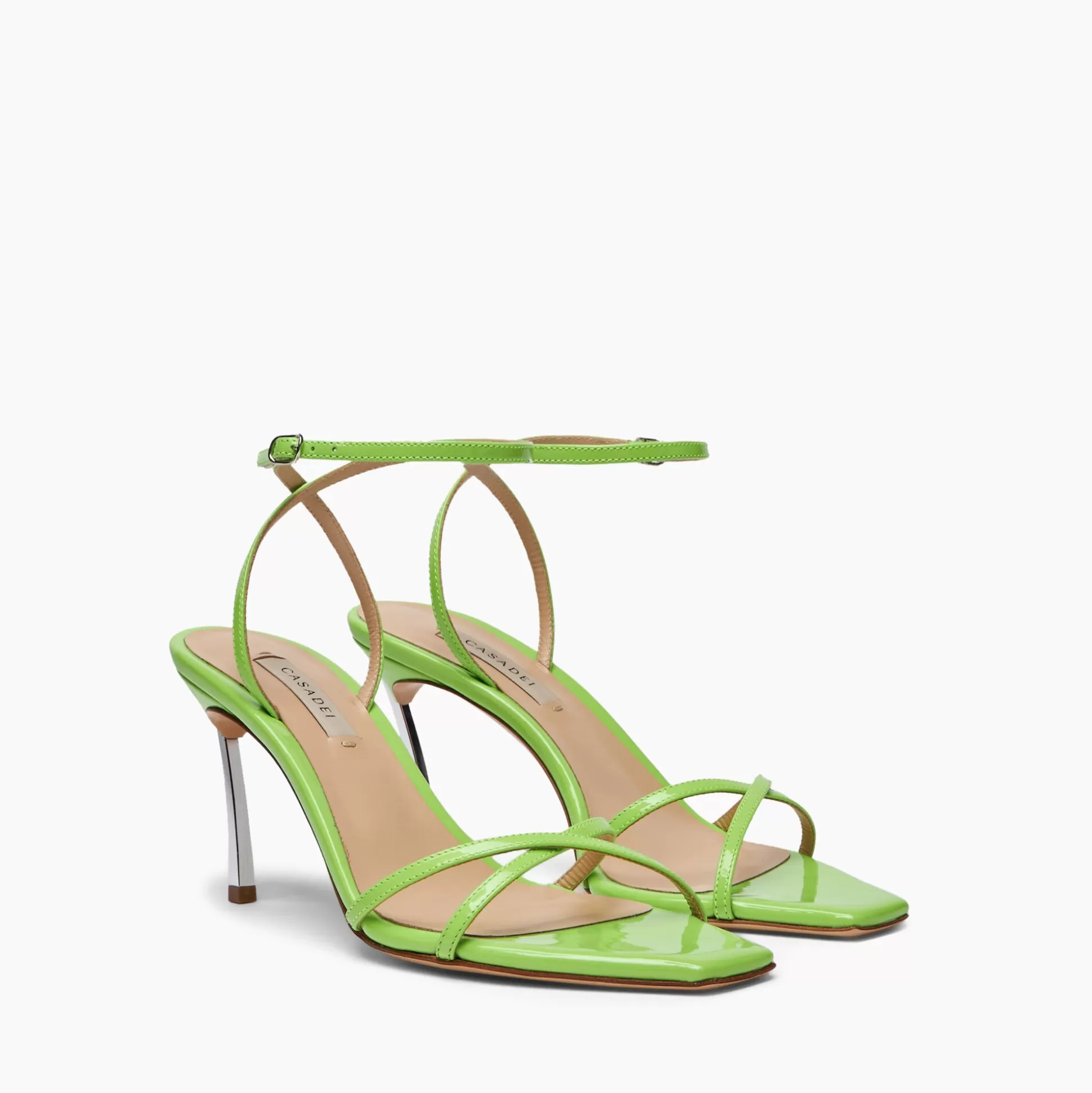 Casadei Superblade Patent Leather Sandals Spirulina Best Sale