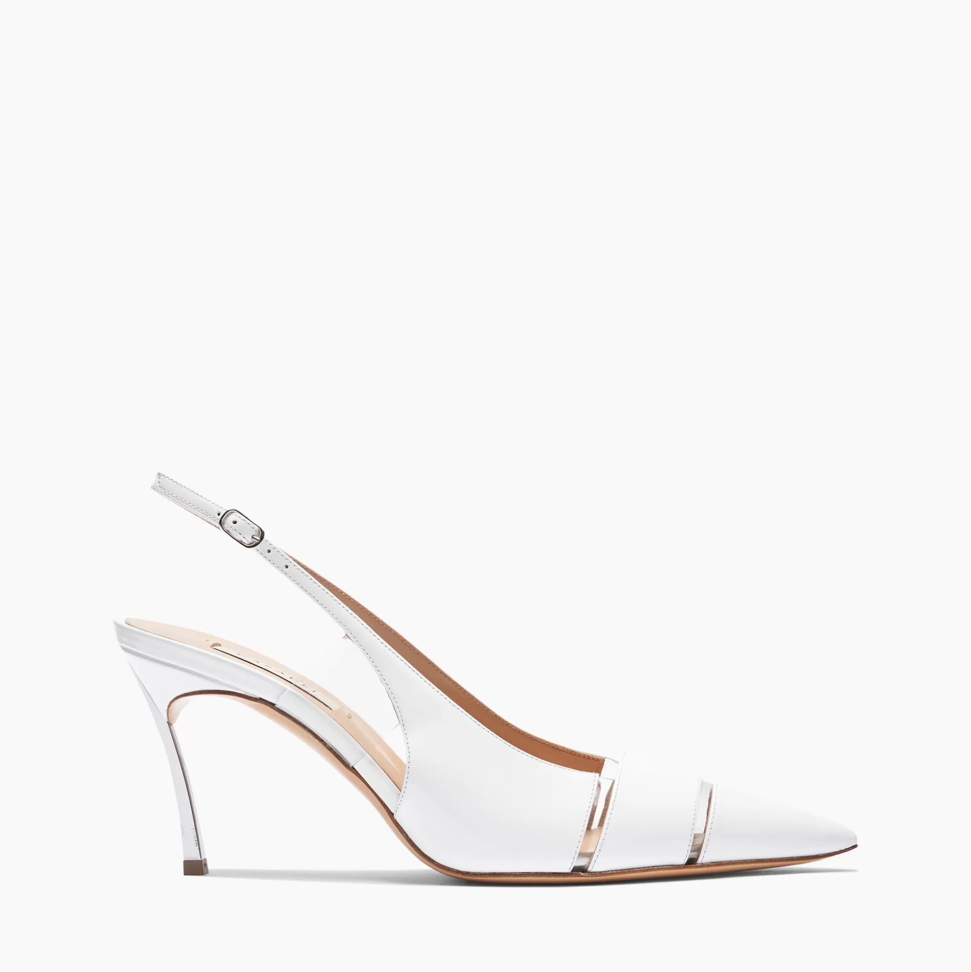 Casadei Superblade Patent Leather Slingbacks White Cheap