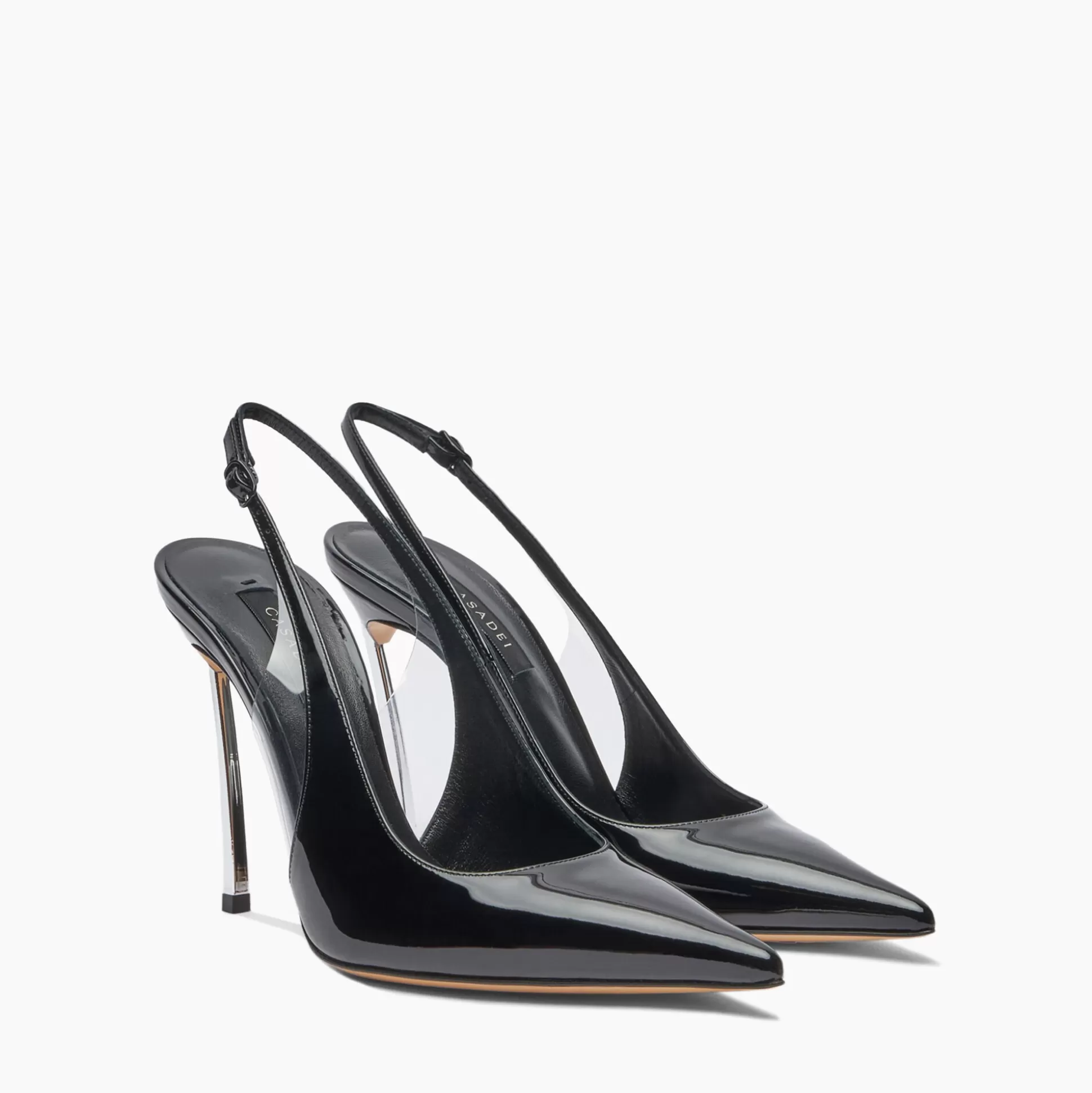 Casadei Superblade Patent Leather Slingbacks Black Clearance