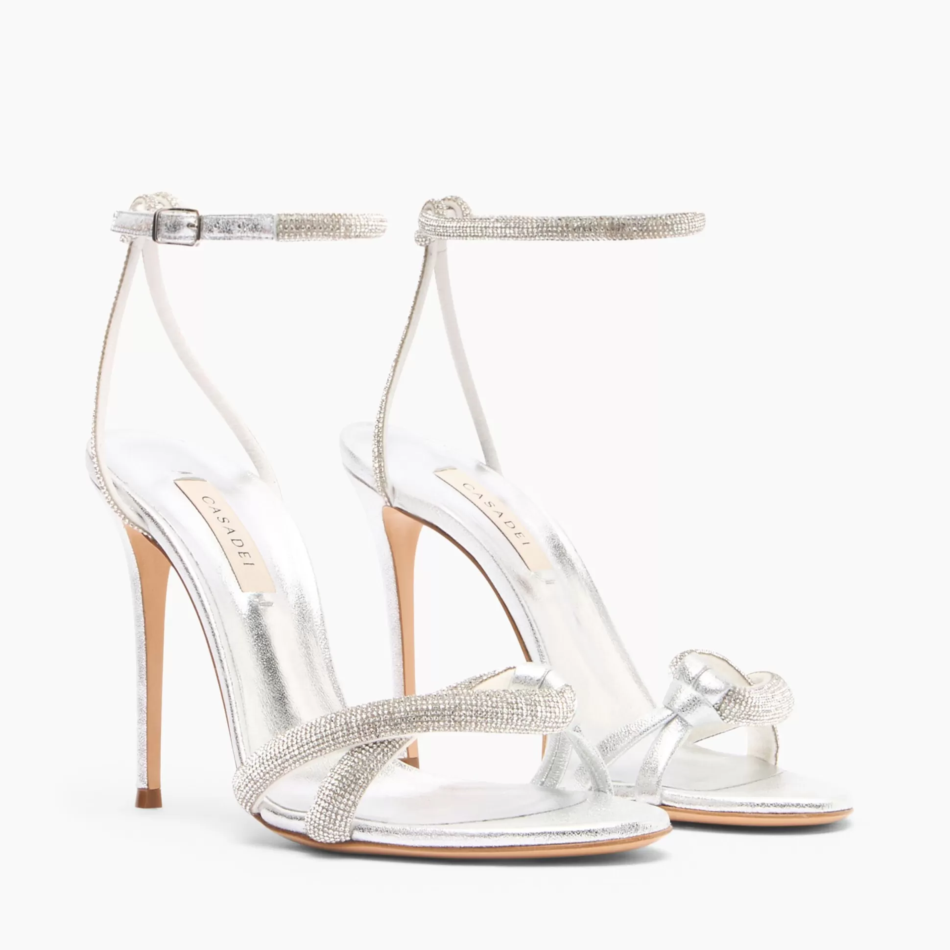 Casadei Taylor Julia Crystal Sandals Silver Cheap