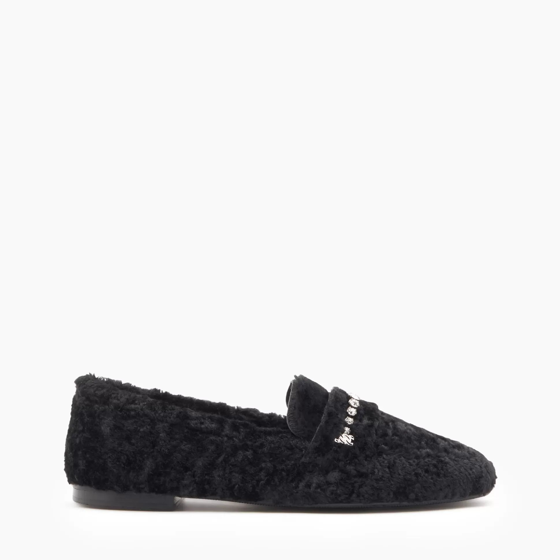 Casadei Valsenales Faux Fur Loafers Black New