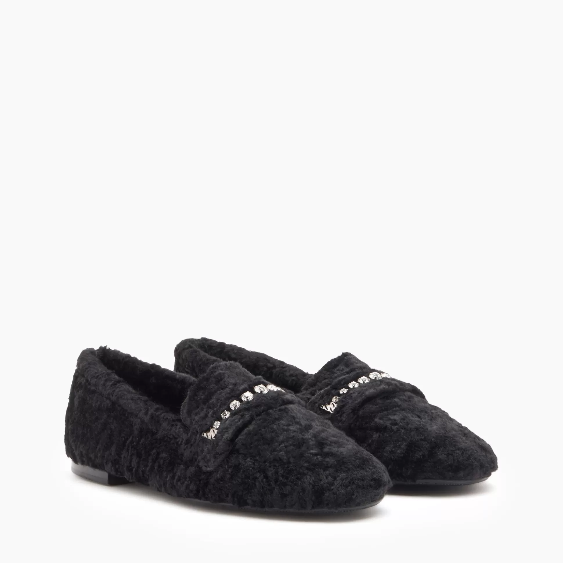 Casadei Valsenales Faux Fur Loafers Black New